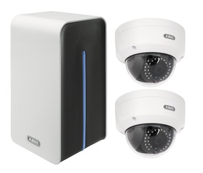 Videoüberwachungsset: Netzwerk WLAN Digitalrekorder + 2 WLAN Außen-Domekameras