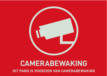 Waarschuwingssticker Camerabewaking (NL) 74x52,5mm